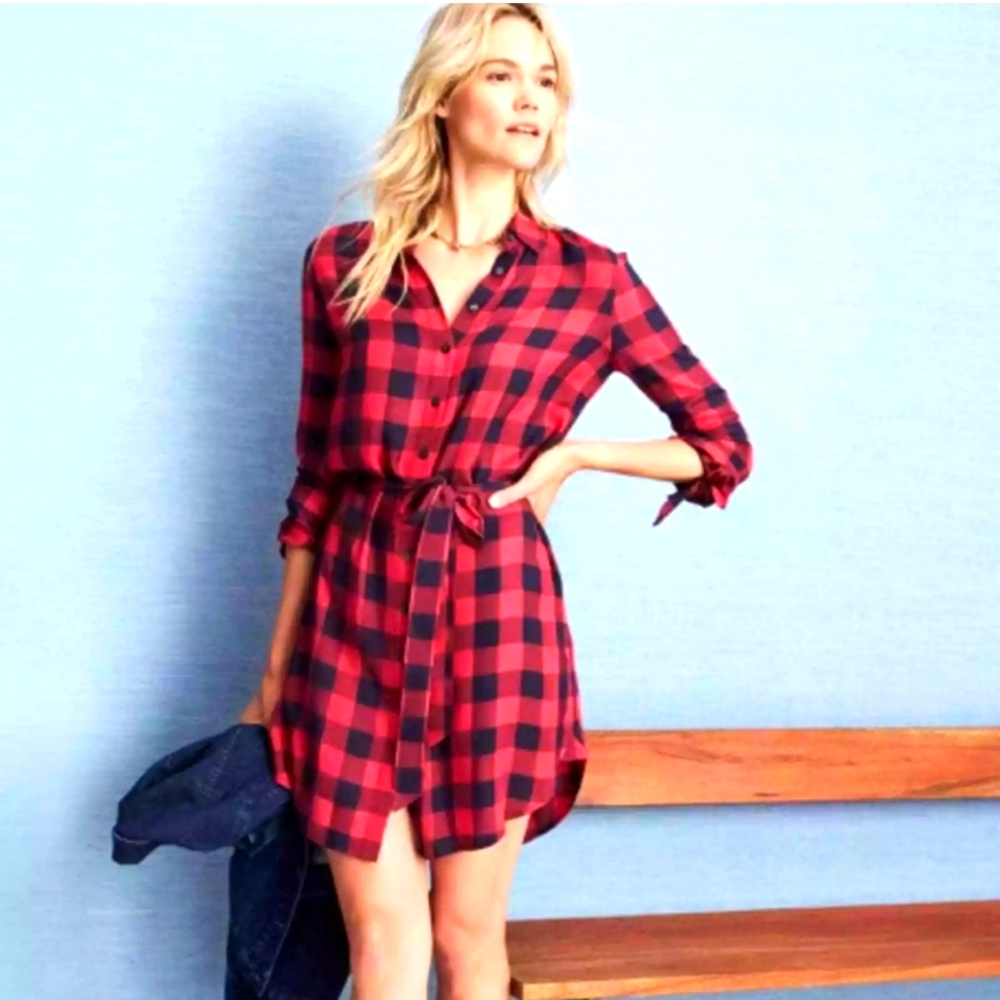 Draper James Buffalo Check Shirt Dress